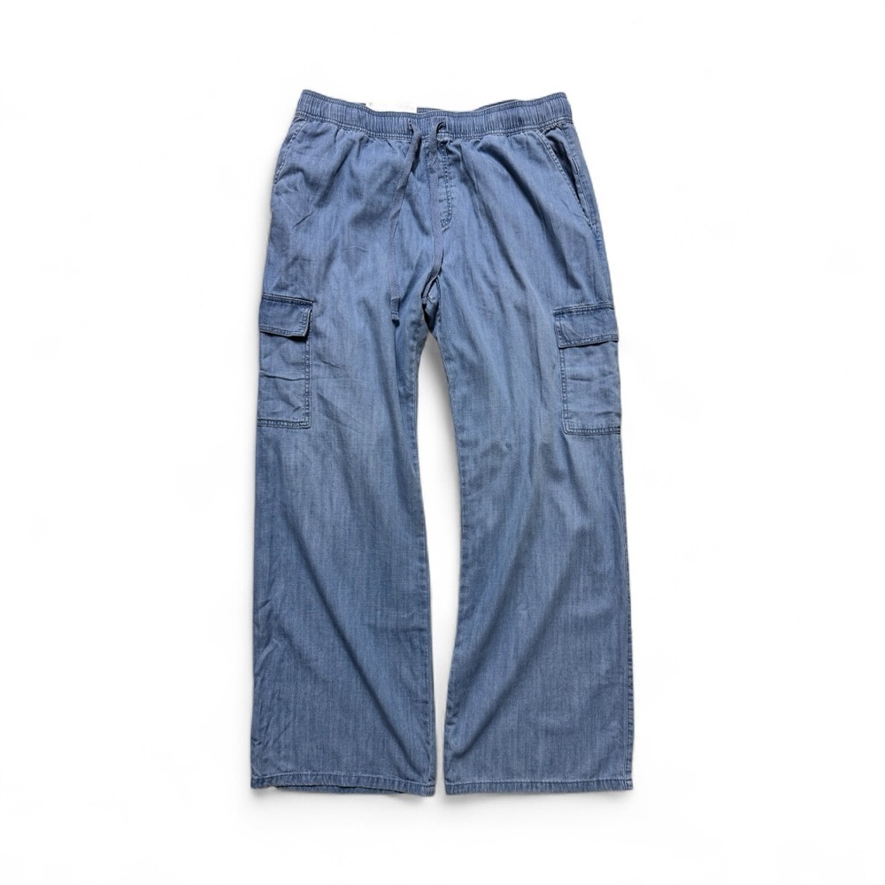 Sanctuary Light Blue Wide-Leg Cargo Jeans